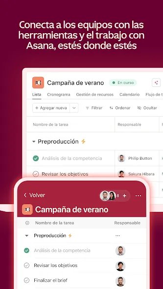 Asana: gestión del trabajo screenshot 1