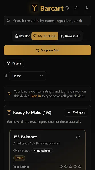 Barcart screenshot 2