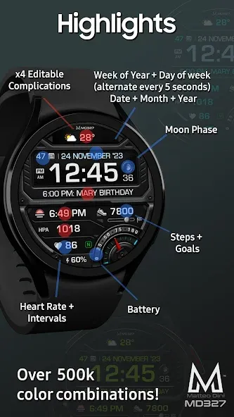 MD327 Digital Watch Face screenshot 6