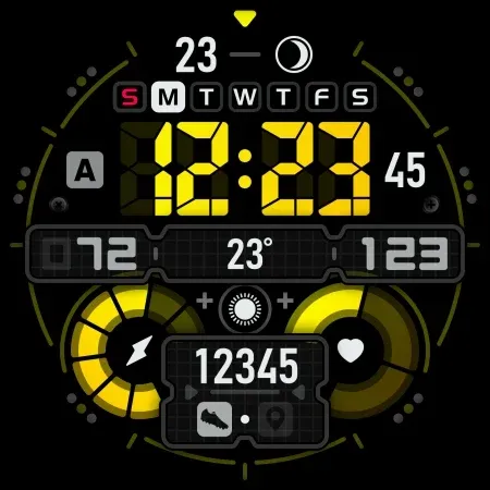 SH027 Watch Face, WearOS watch screenshot 13