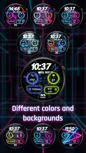 Digital watchface Neon screenshot 3