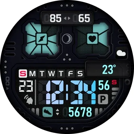 SH037 Watch Face, WearOS watch screenshot 15