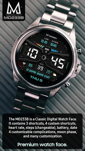 MD233B Digital watch face screenshot 2