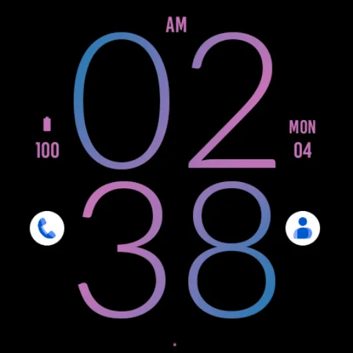 Blue Pink Light Watch Face screenshot 5