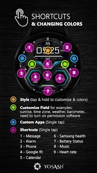 A385 Futuristic Face wear OS screenshot 4