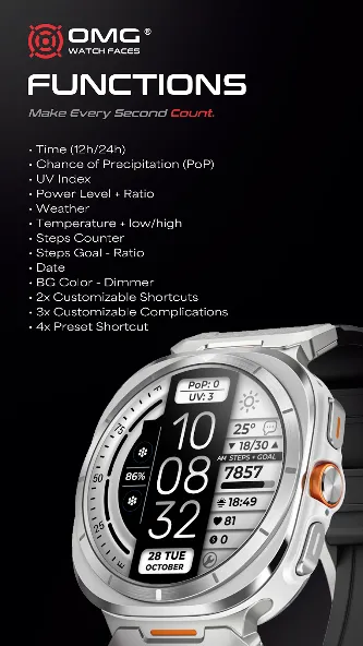 Digital Watch Face OMG 377 screenshot 2