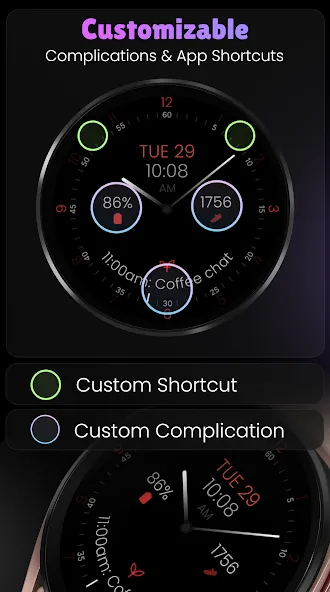 Minimal Black v31 Watch Face screenshot 7
