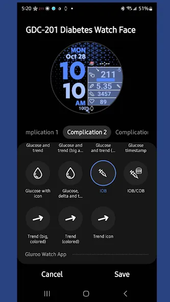 GDC-201 Diabetes Watch Face screenshot 5