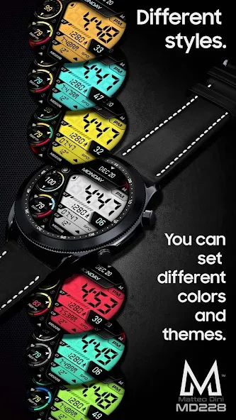 MD228 Digital watch face screenshot 3