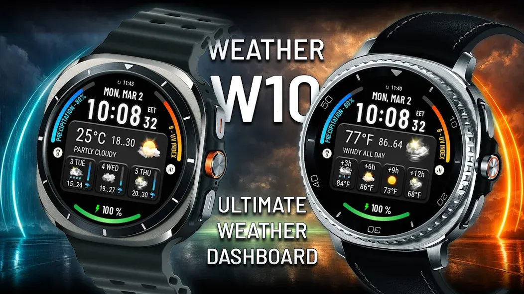 Weather watch face W10 screenshot 1