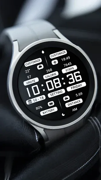 ZKin Watch Black White Message screenshot 2
