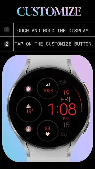 Digital Black v2 watch face screenshot 7