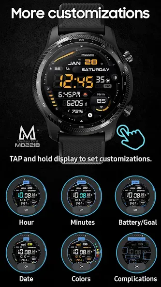 MD221B Digital watch face screenshot 6