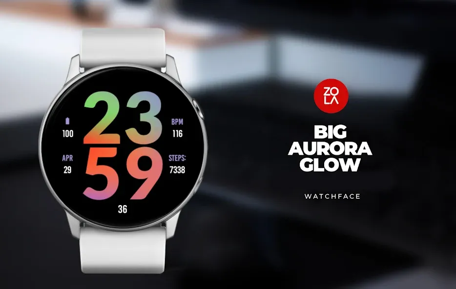 Big Aurora Glow Watch Face screenshot 1