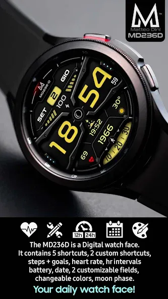 MD236D Digital watch face screenshot 4