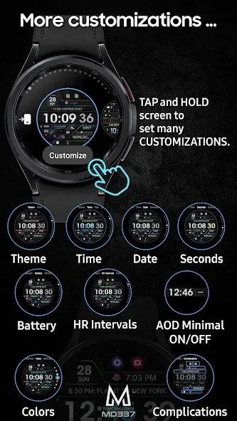 MD337 Digital watch face screenshot 7