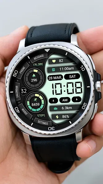 Green Text Clock ZKin Watch screenshot 6