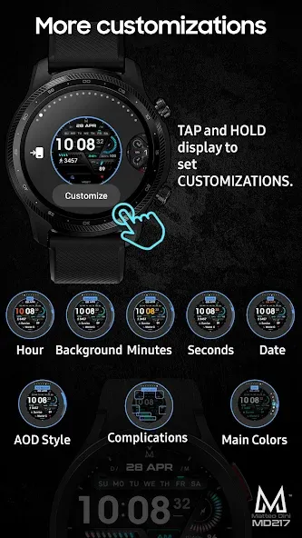 MD217 Digital watch face screenshot 7