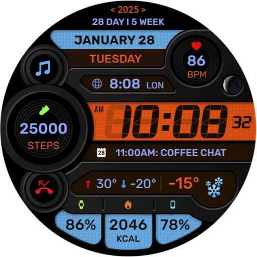 WFP 299 Digital watch face screenshot 38