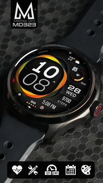 MD323 Modern Digital WatchFace screenshot 2