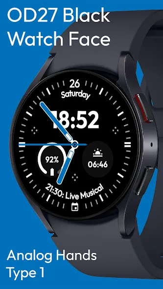 OD27 Black Watch Face screenshot 1