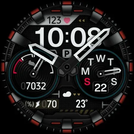 SH042 Watch Face, WearOS watch screenshot 14