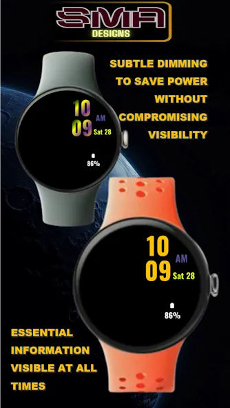 Dark Jet Black WatchFace SAM 1 screenshot 12
