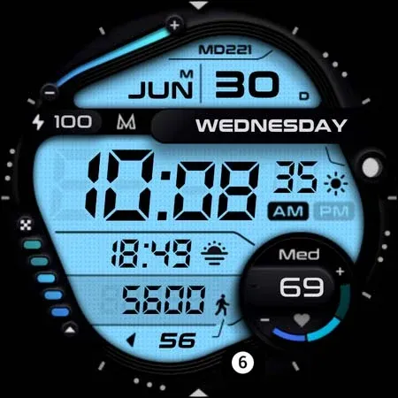 MD221 Digital watch face screenshot 9