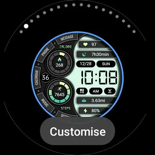 Green Text Clock ZKin Watch screenshot 44