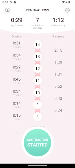 Contraction Timer & Counter 9m screenshot 2