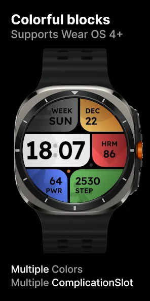 Colorful blocks: Watch Face screenshot 1