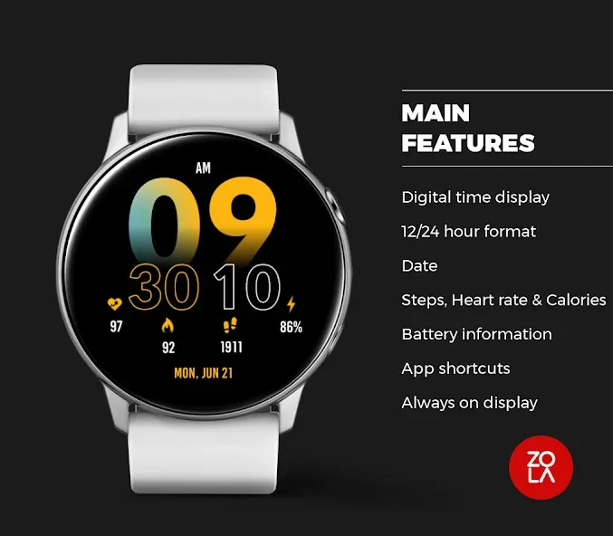 Digital Yellow Watch Face screenshot 2