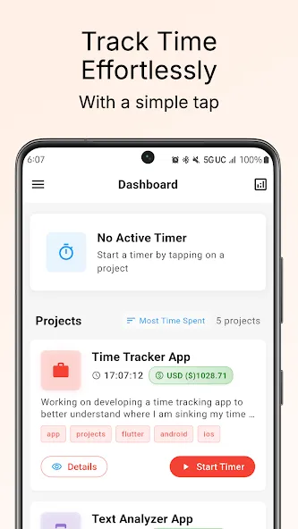 Daypad - Simple Time Tracker screenshot 1