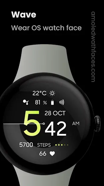 Wave: Wear OS watch face screenshot 1