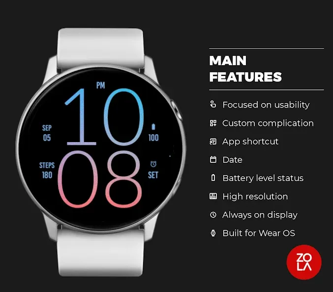Red Blue Sky Light Watch Face screenshot 2