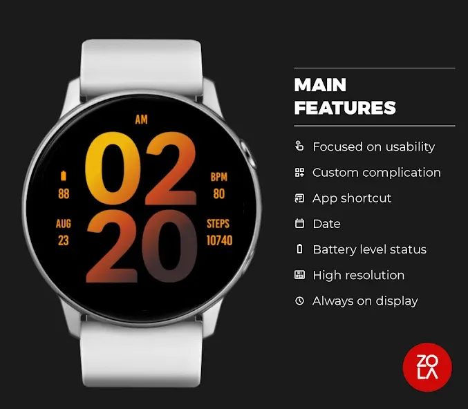 Big Orange Watch Face screenshot 2