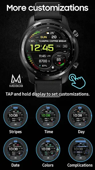 MD303 Digital watch face screenshot 6