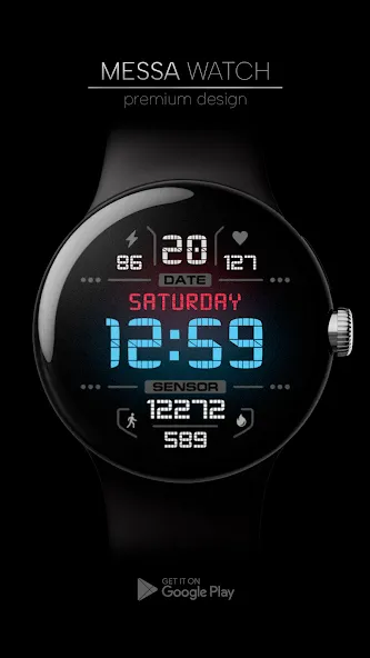 Digital Watch Face Sport Wear screenshot 1
