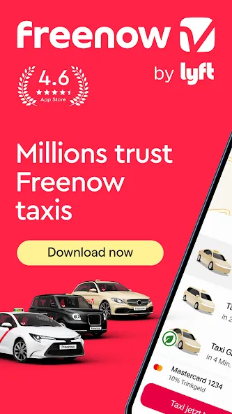 Freenow by Lyft - taxi & more screenshot 1