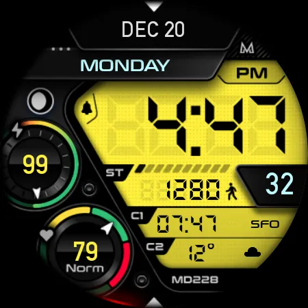 MD228 Digital watch face screenshot 9