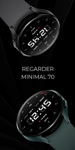 Minimal 70 Digital Watch Face screenshot 1