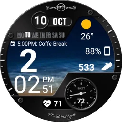 WearOS Hybird WatchFace NTV567 screenshot 28