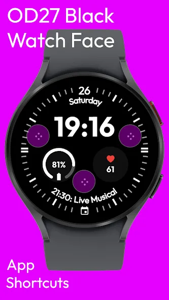 OD27 Black Watch Face screenshot 6