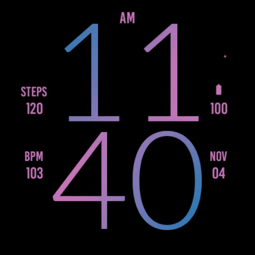 Blue Pink Light Watch Face screenshot 4