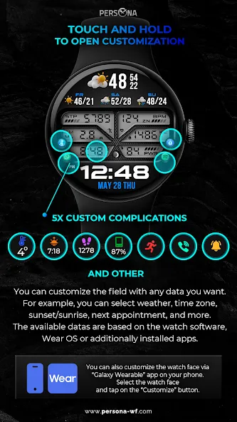 PER46 Digital Watch Face screenshot 36