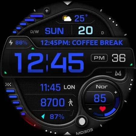 MD303 Digital watch face screenshot 14