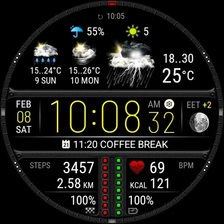 Weather watch face W7.5 screenshot 25