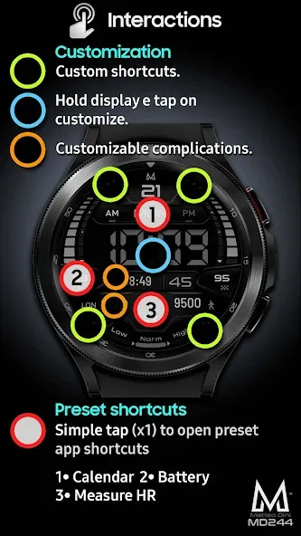 MD244 Digital watch face screenshot 7