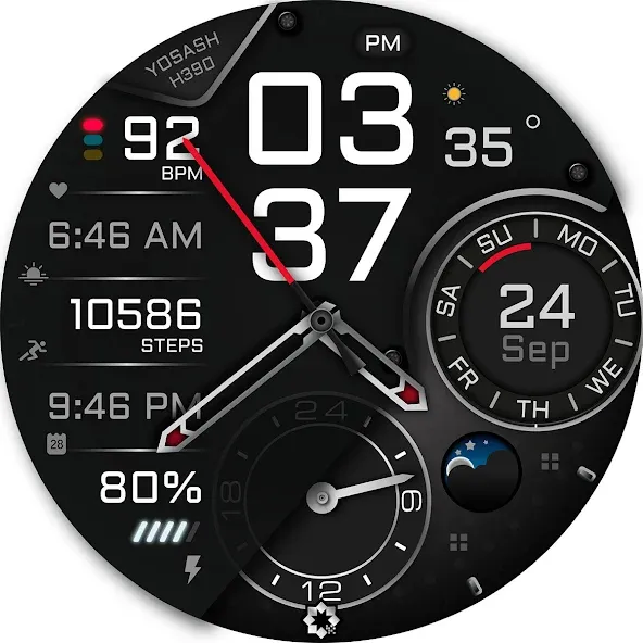 H390 Analog Digital Watch Face screenshot 26