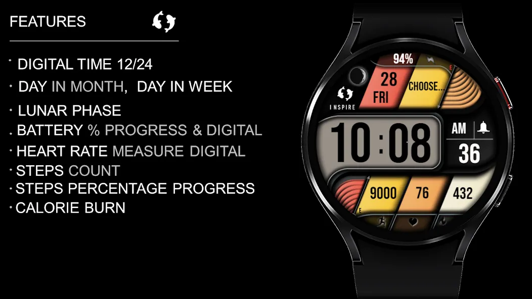 Modern Digital Watch Face IN21 screenshot 19